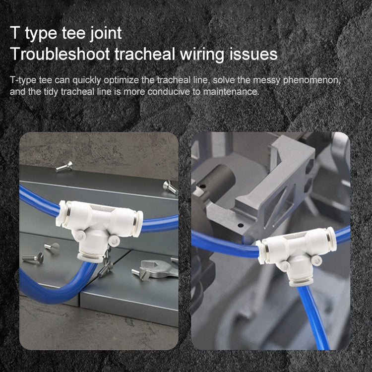 PEG8-6 LAIZE 2pcs PW T-type Tee Reducing Pneumatic Quick Fitting Connector by LAIZE