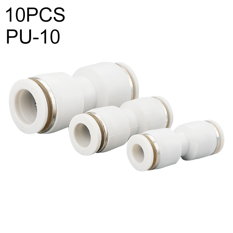 PU-10 LAIZE 10pcs PU Straight Pneumatic Quick Fitting Connector - Interface Series by LAIZE | Online Shopping UK | buy2fix
