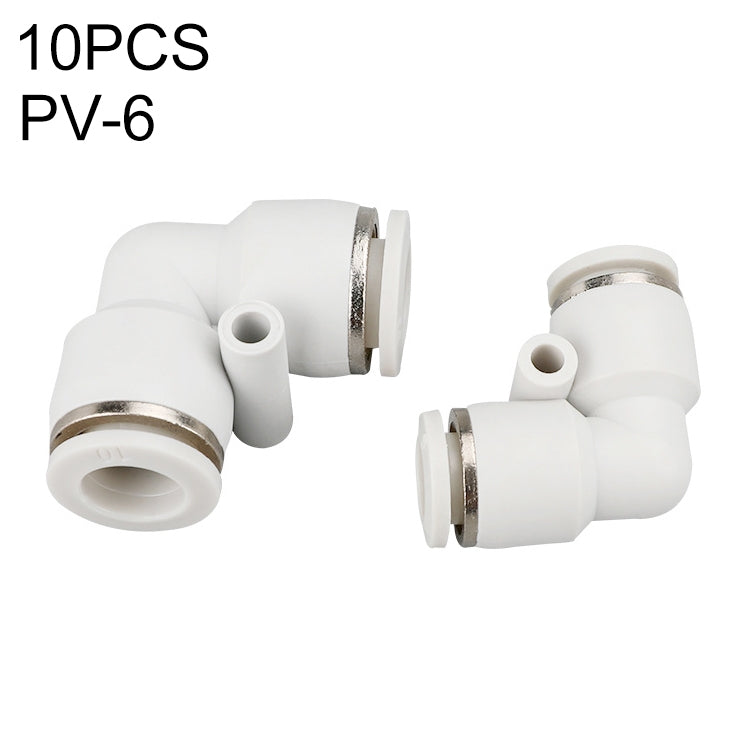 PV-6 LAIZE 10pcs PV Elbow Pneumatic Quick Fitting Connector - Interface Series by LAIZE | Online Shopping UK | buy2fix