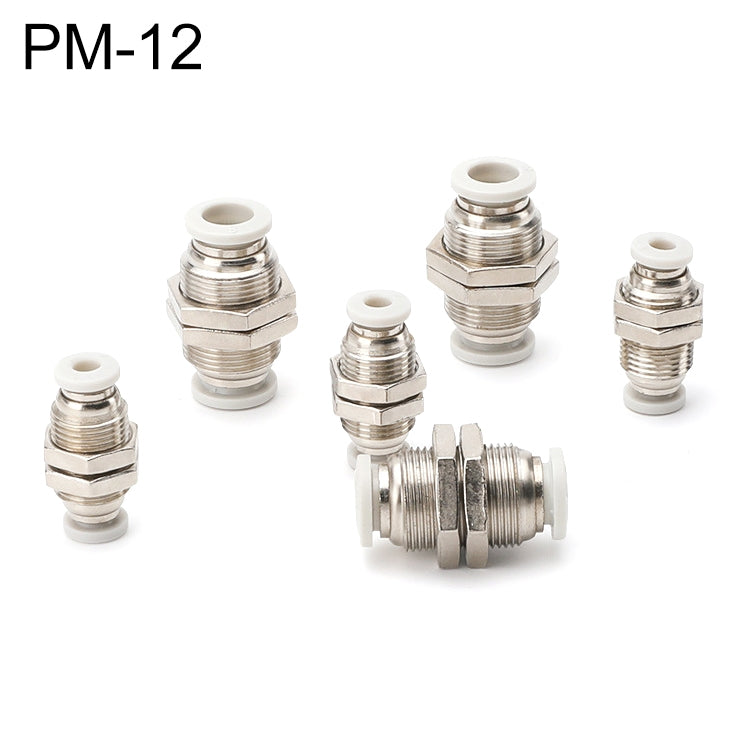 PM-12 LAIZE PM Bulkhead Straight Pneumatic Quick Fitting Connector - Interface Series by LAIZE | Online Shopping UK | buy2fix