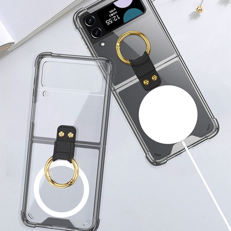 For Samsung Galaxy Z Flip4 GKK MagSafe Airbag Shockproof Phone Case with Ring Holder(Transparent) by GKK