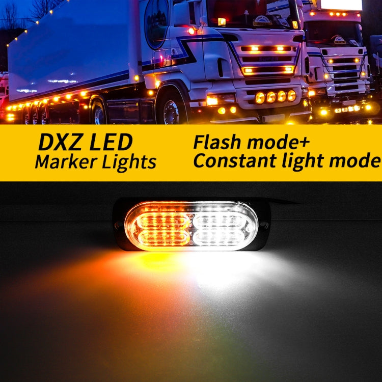 2pcs DC12-24V 3.2W Car 20LED Ultra-thin Strobe Light(White + Yellow Light) - Warning Lights by buy2fix | Online Shopping UK | buy2fix