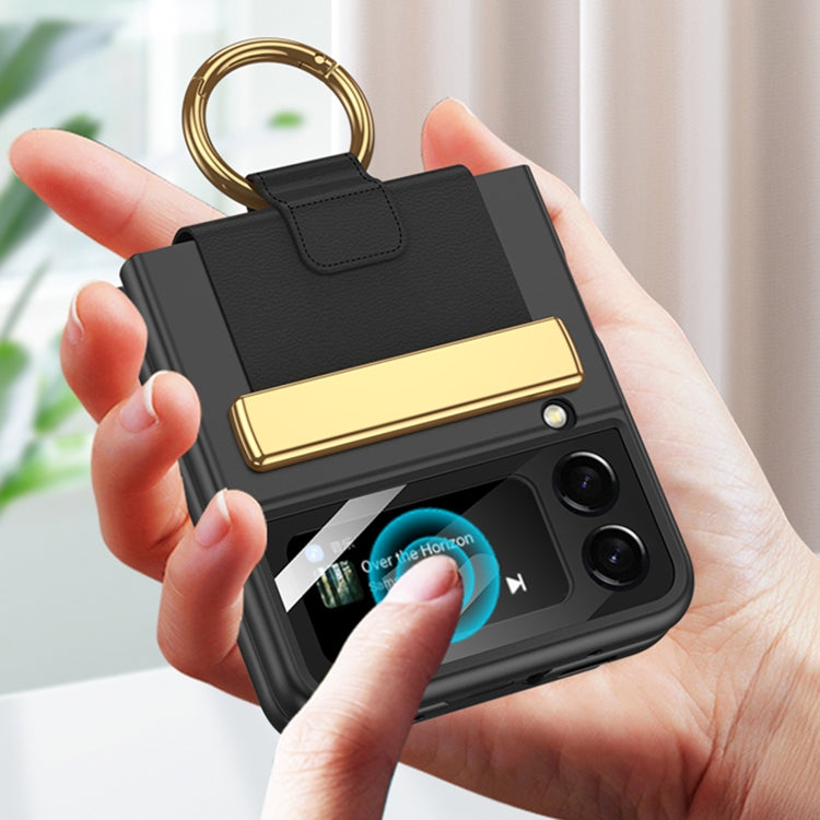 For Samsung Galaxy Z Flip4 GKK Ultrathin Shockproof Phone Case with Ring Holder / Wrist Strap(Green) by GKK