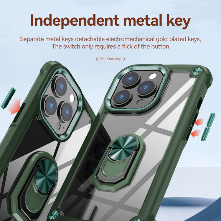 For iPhone 11 Pro Max TPU + PC Lens Protection Phone Case with Ring Holder(Green) - iPhone 11 Pro Max Cases by buy2fix | Online Shopping UK | buy2fix