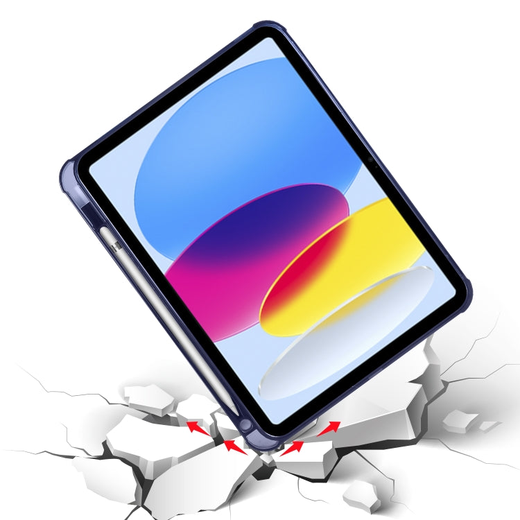 For iPad 2025 / 2022 Four-corner Airbag Shockproof Three-fold Tablet Leather Case(Dark Blue) - iPad 2025 / 2022 Cases by buy2fix | Online Shopping UK | buy2fix