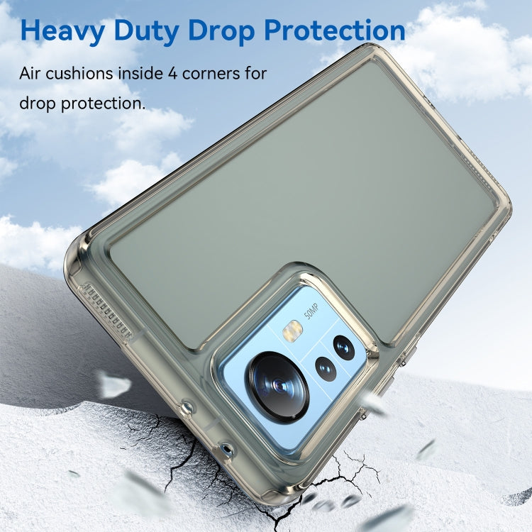 For Xiaomi 12 Pro Candy Series TPU Phone Case(Transparent Grey) - Xiaomi Cases by buy2fix | Online Shopping UK | buy2fix