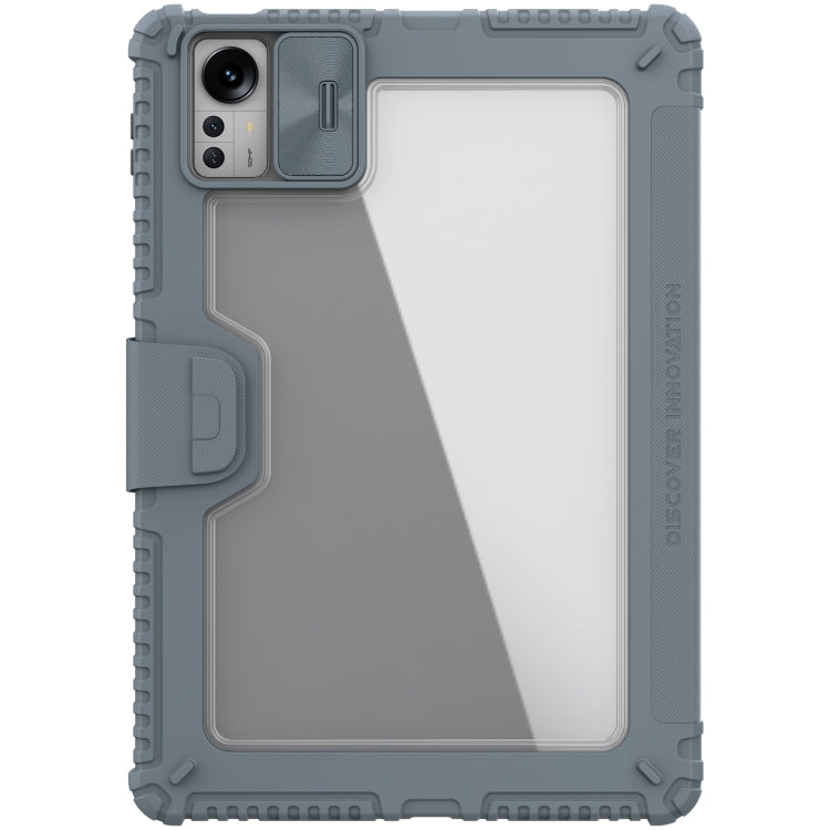 For Xiaomi Pad 5 Pro 12.4 inch NILLKIN Bumper Pro Leather Tablet Case with Pen Slot & Sleep / Wake-up Function(Grey) - More Tablet Cases by NILLKIN | Online Shopping UK | buy2fix