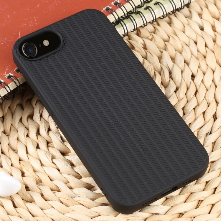 For iPhone SE 2022 / SE 2020 / 7 / 8 Weave Texture Silicone Phone Case(Black) - iPhone SE 2022 / 2020 / 8 / 7 Cases by buy2fix | Online Shopping UK | buy2fix