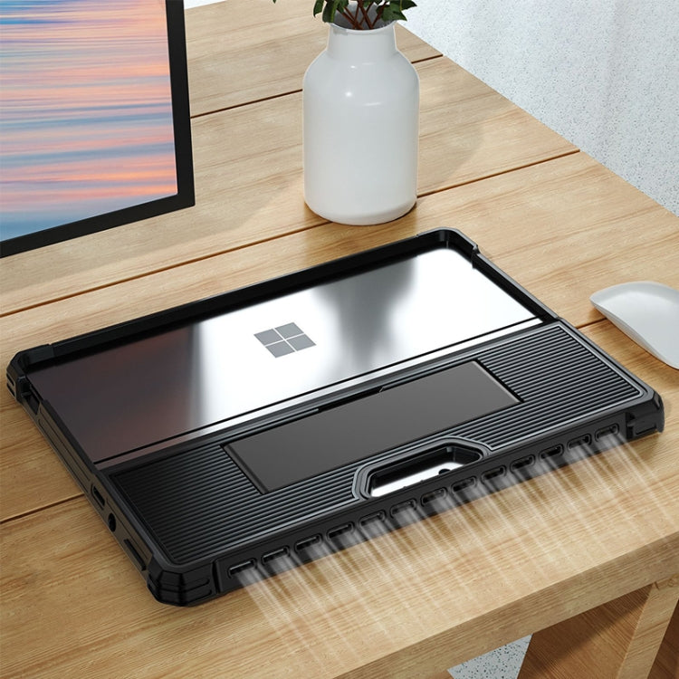 For Microsoft Surface Pro 9 Striped Hollow Tablet Case(Black) by buy2fix