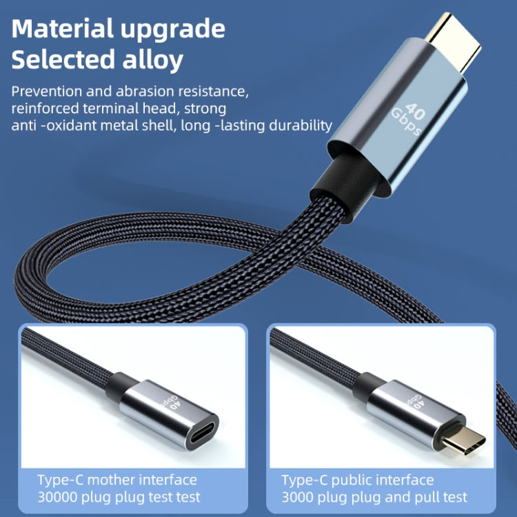 USB4.0 40Gbps Type-C Male to Female Extension Cable, Length:0.5m by buy2fix