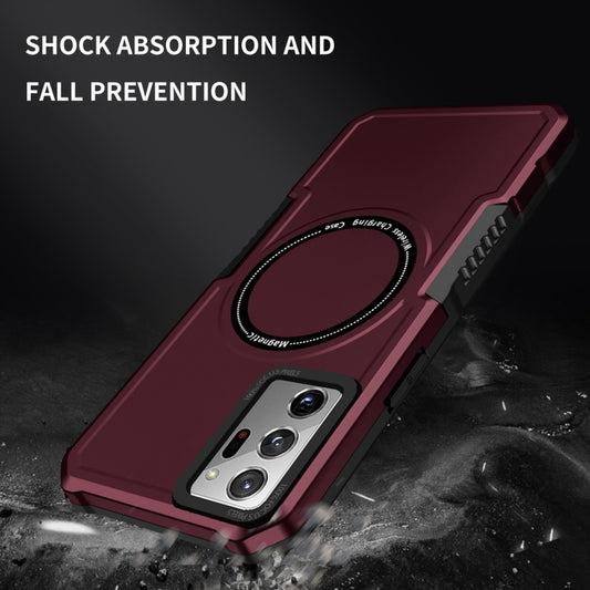 For Samsung Galaxy Note20 Ultra MagSafe Shockproof Armor Phone Case(Wine Red) by buy2fix