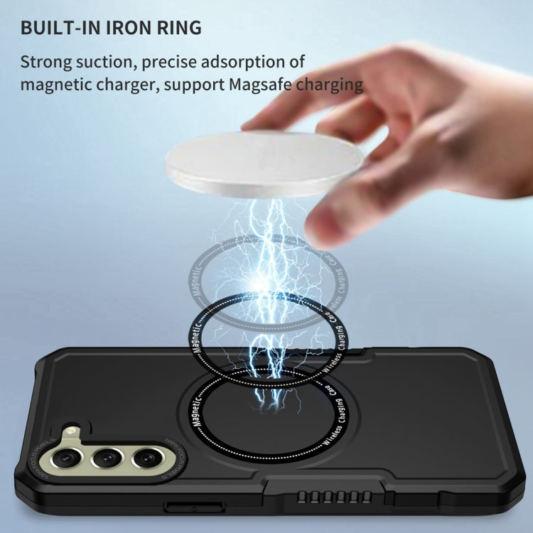 For Samsung Galaxy S21 FE 5G MagSafe Shockproof Armor Phone Case(Black) by buy2fix