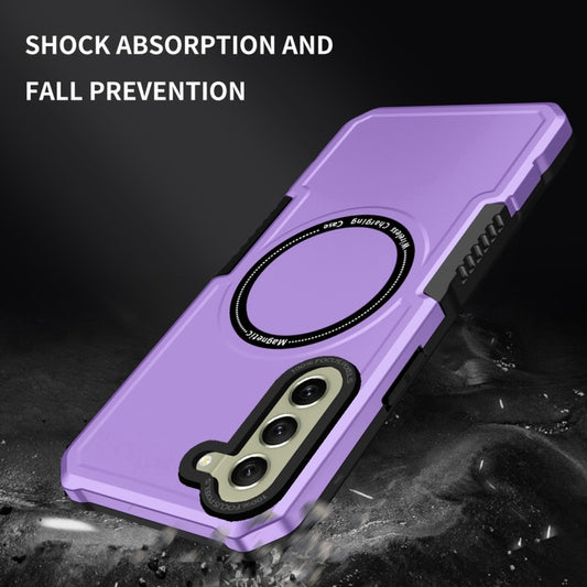 For Samsung Galaxy S21 FE 5G MagSafe Shockproof Armor Phone Case(Purple) by buy2fix