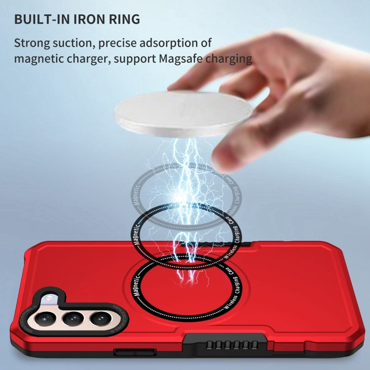 For Samsung Galaxy S21+ 5G MagSafe Shockproof Armor Phone Case(Red) by buy2fix
