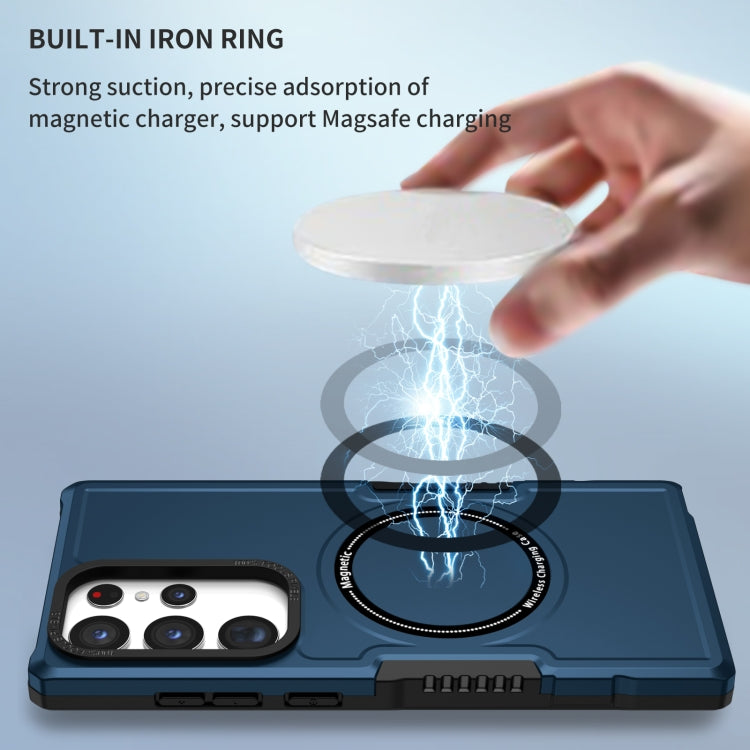 For Samsung Galaxy S23 Ultra 5G MagSafe Shockproof Armor Phone Case(Dark Blue) by buy2fix