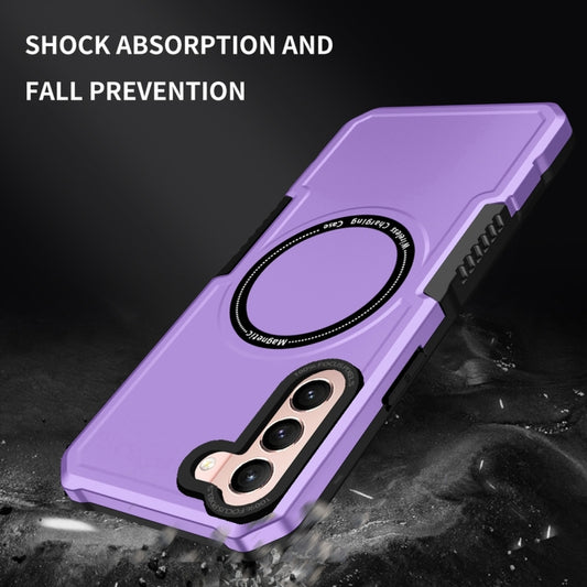 For Samsung Galaxy S21 5G MagSafe Shockproof Armor Phone Case(Purple) by buy2fix