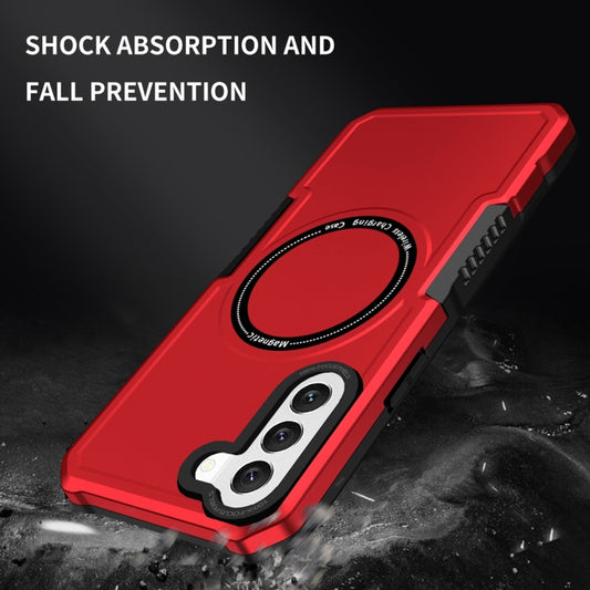 For Samsung Galaxy S22 5G MagSafe Shockproof Armor Phone Case(Red) by buy2fix