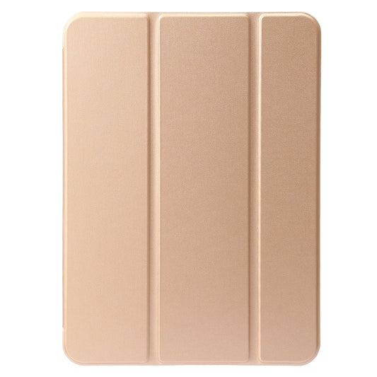 For iPad 2025 / 2022 Three-folding Holder Honeycomb Silicone + PU Smart Leather Tablet Case(Gold) - iPad 2025 / 2022 Cases by buy2fix | Online Shopping UK | buy2fix