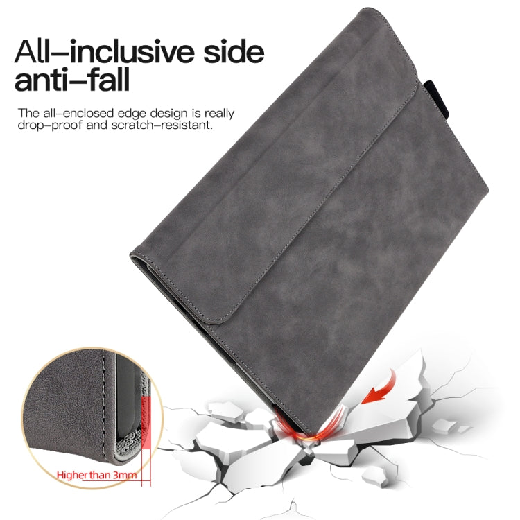 For Microsoft Surface Pro 9 / Surface Pro 10 Sheepskin All-Inclusive Shockproof Protective Case with Power Bag(Grey) - Others by buy2fix | Online Shopping UK | buy2fix