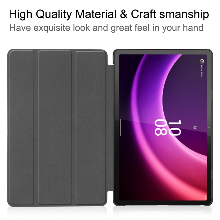 For Lenovo Tab P11 Gen 2 Custer Pure Color 3-Fold Holder Leather Smart Tablet Case(Rose Gold) - Lenovo by buy2fix | Online Shopping UK | buy2fix