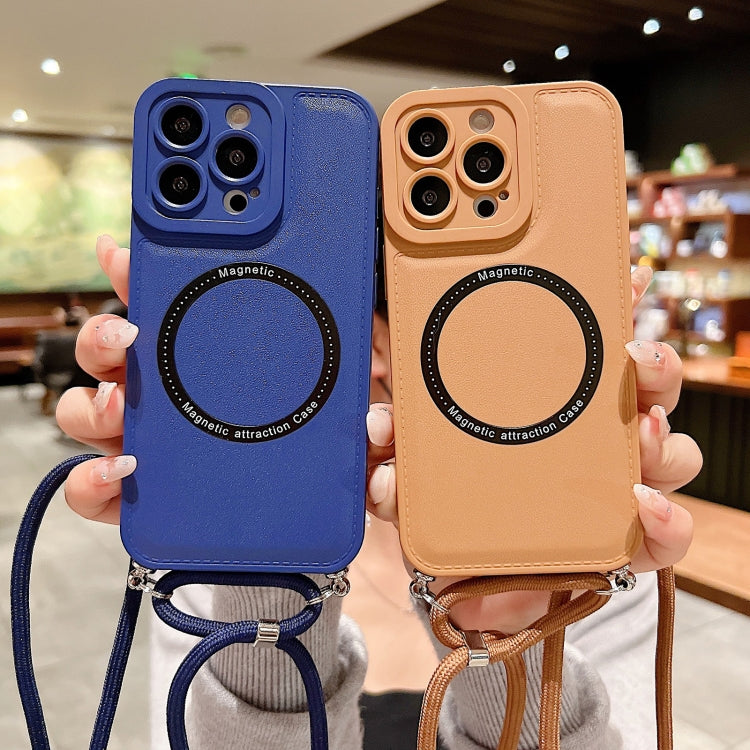 For iPhone 14 Pro MagSafe Magnetic Lanyard Phone Case(Blue) - iPhone 14 Pro Cases by buy2fix | Online Shopping UK | buy2fix