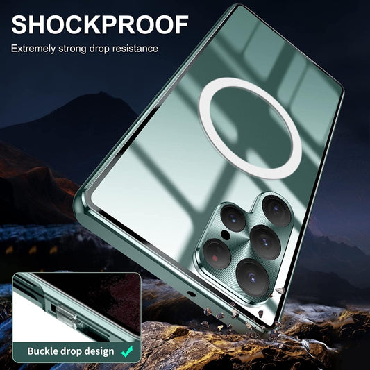 For Samsung Galaxy S22 Ultra 5G Lens Protector MagSafe Double Sided Magnetic Phone Case (Gold) by buy2fix