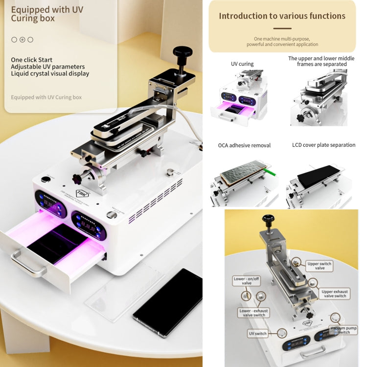 TBK 258S Intelligent Multi-function UV Cured Disassembly Machine, Plug:UK Plug - Separation Equipment by TBK | Online Shopping UK | buy2fix