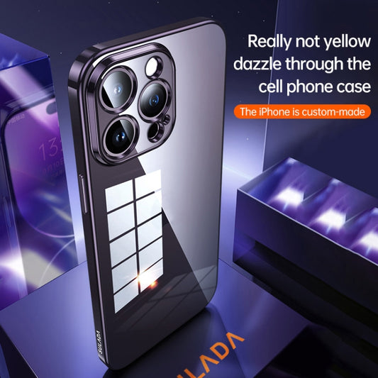 For iPhone 14 Plus SULADA Shine Through Series Plating TPU Transparent Phone Protective Case(Sierra Blue) by SULADA