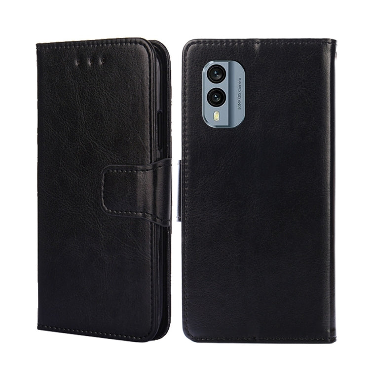 For Nokia X30 5G Crystal Texture Horizontal Flip Leather Phone Case(Black) - Nokia Cases by buy2fix | Online Shopping UK | buy2fix