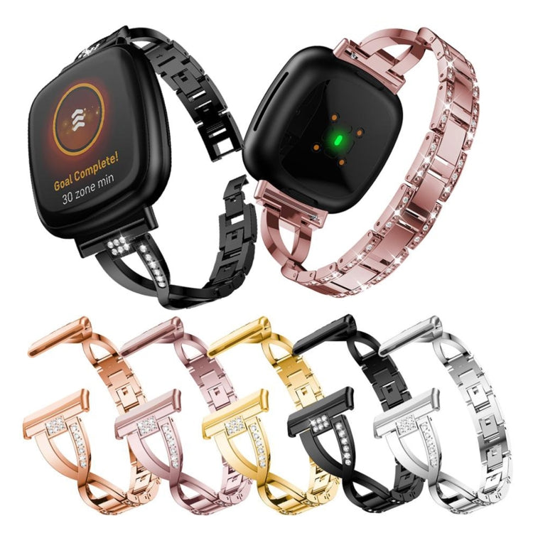 For Fitbit Versa 4 / Sense 2 Universal Diamond Metal Watch Band(Gold) by buy2fix