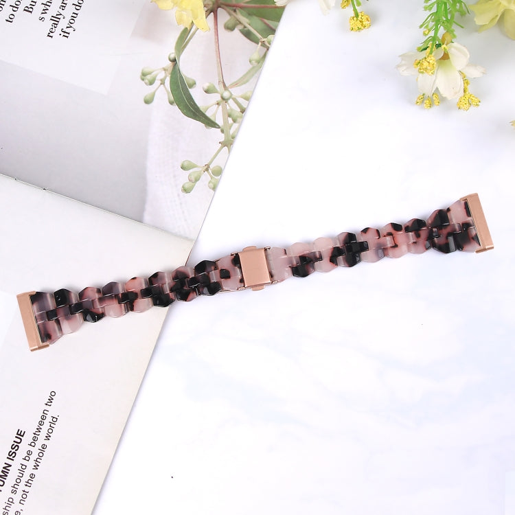 For Fitbit Versa 4 / Sense 2 Universal Rhombus Resin Watch Band(Tortoise Stone Flower) - Watch Bands by buy2fix | Online Shopping UK | buy2fix
