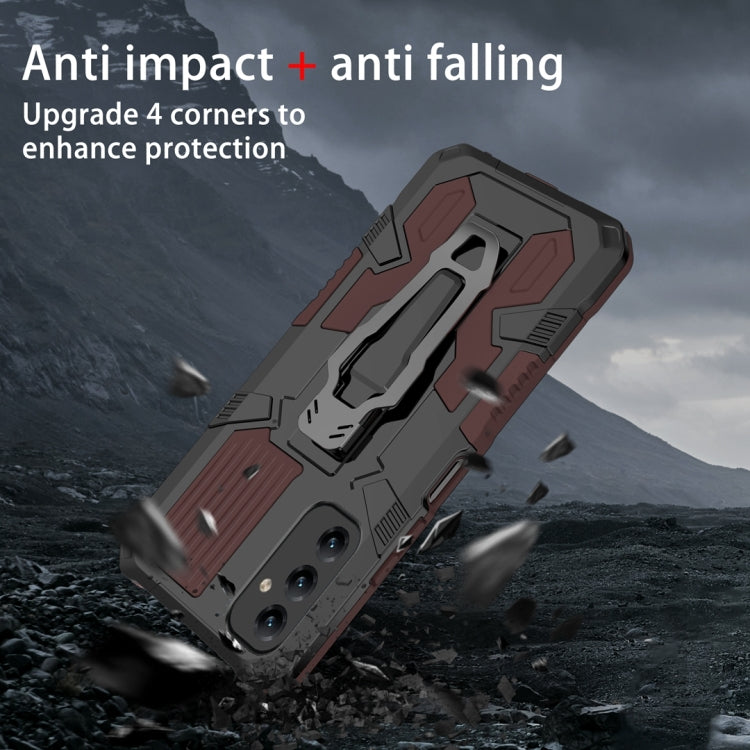 For Samsung Galaxy A14 5G Armor Warrior Shockproof PC + TPU Phone Case(Brown) - Galaxy Phone Cases by buy2fix | Online Shopping UK | buy2fix