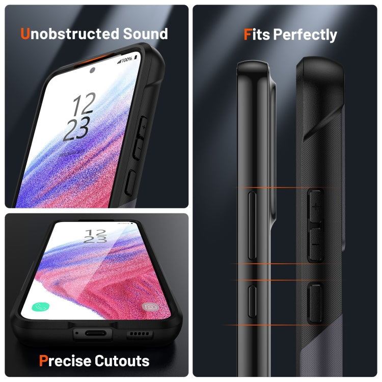 For Samsung Galaxy A53 5G PC + TPU Shockproof Protective Phone Case(Grey+Black) by buy2fix