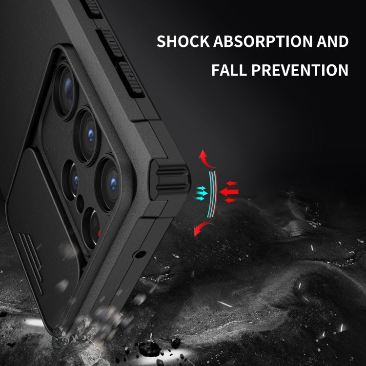 For Samsung Galaxy S23 Ultra 5G Stereoscopic Holder Sliding Camshield Phone Case(Black) - Galaxy S23 Ultra 5G Cases by buy2fix | Online Shopping UK | buy2fix