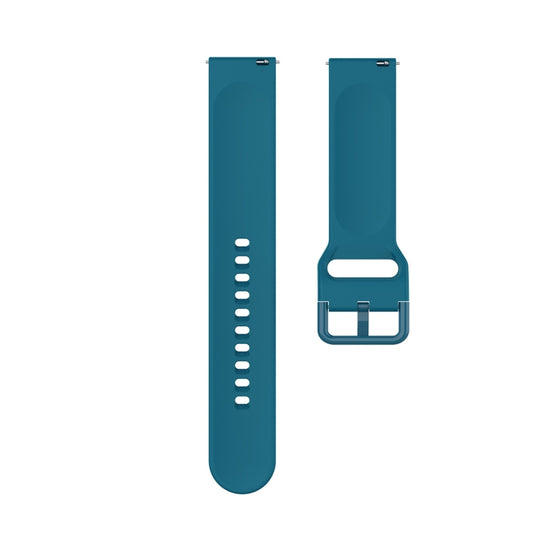 23mm Color Buckle Silicone Wrist Strap Watch Band for Fitbit Versa 2 / Versa / Versa Lite / Blaze, Size: S(Dark Green) by buy2fix