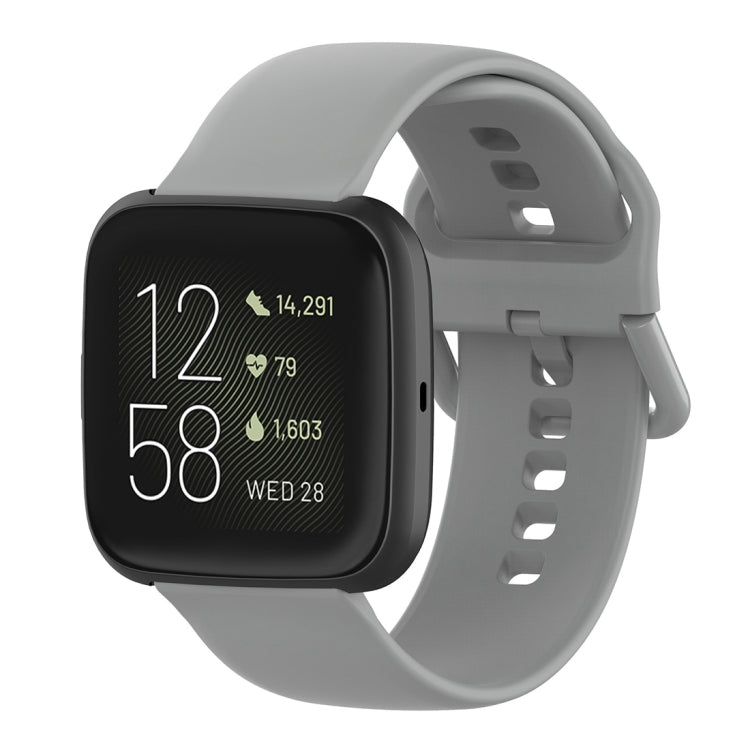 23mm Color Buckle Silicone Wrist Strap Watch Band for Fitbit Versa 2 / Versa / Versa Lite / Blaze, Size: S(Gray) - Watch Bands by buy2fix | Online Shopping UK | buy2fix