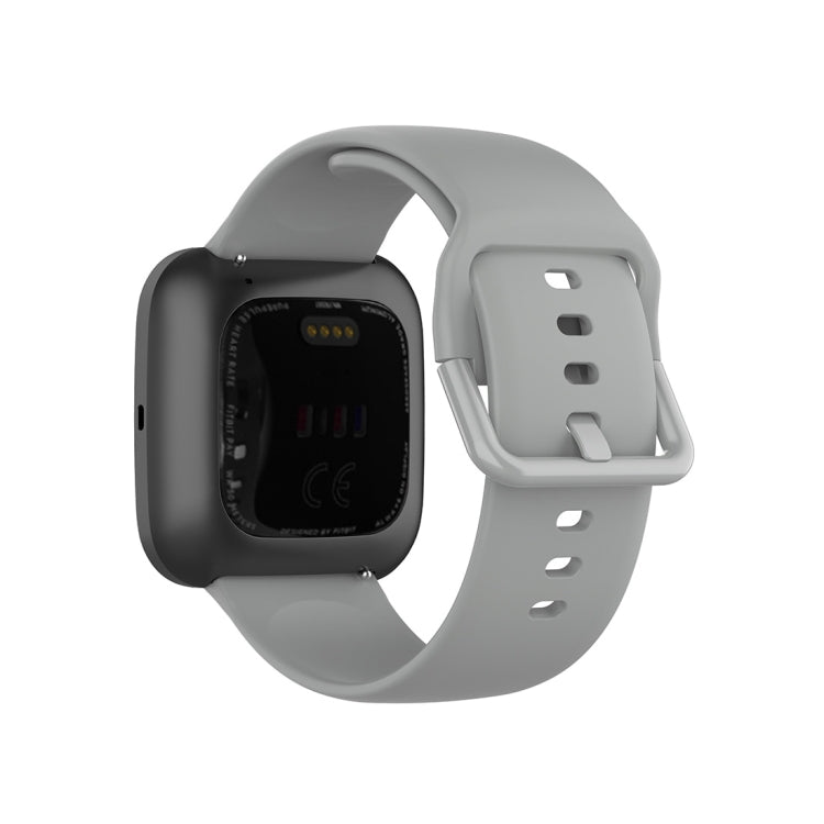 23mm Color Buckle Silicone Wrist Strap Watch Band for Fitbit Versa 2 / Versa / Versa Lite / Blaze, Size: S(Gray) - Watch Bands by buy2fix | Online Shopping UK | buy2fix