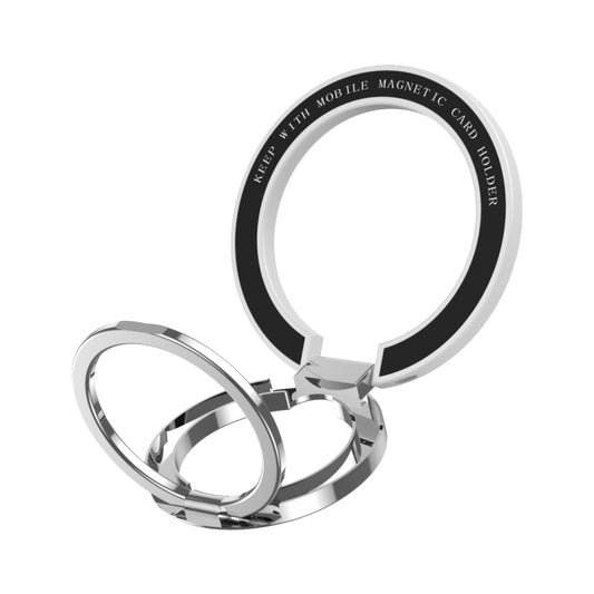 Car Magnetic Dual Axis Ring Phone Holder(Bright White) by buy2fix