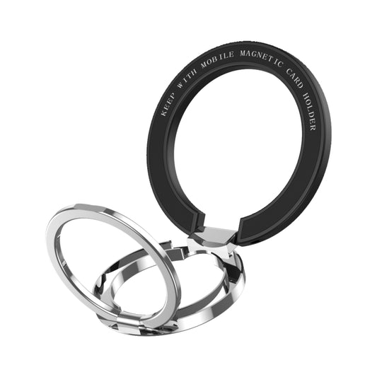 Car Magnetic Dual Axis Ring Phone Holder(Bright Black) by buy2fix