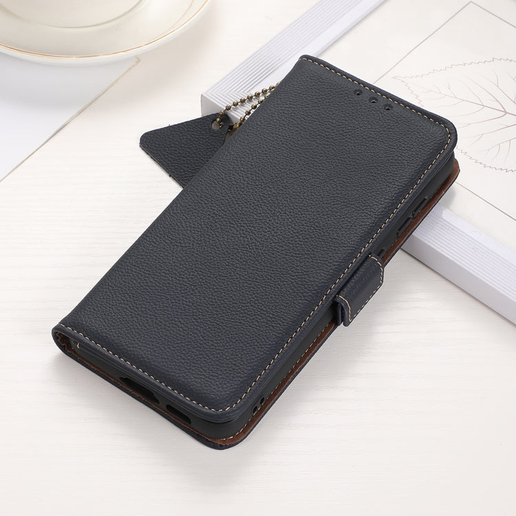 For Nokia X30 5G Side-Magnetic TJ Genuine Leather RFID Phone Case(Black) by buy2fix