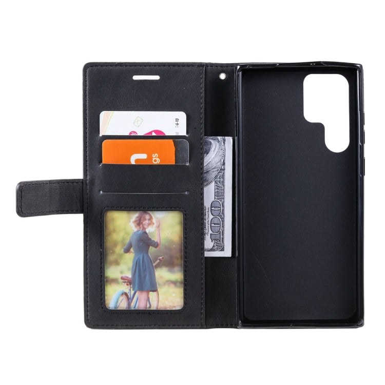 For Samsung Galaxy S23 Ultra 5G Skin Feel Splicing Leather Phone Case(Black) - Galaxy S23 Ultra 5G Cases by buy2fix | Online Shopping UK | buy2fix