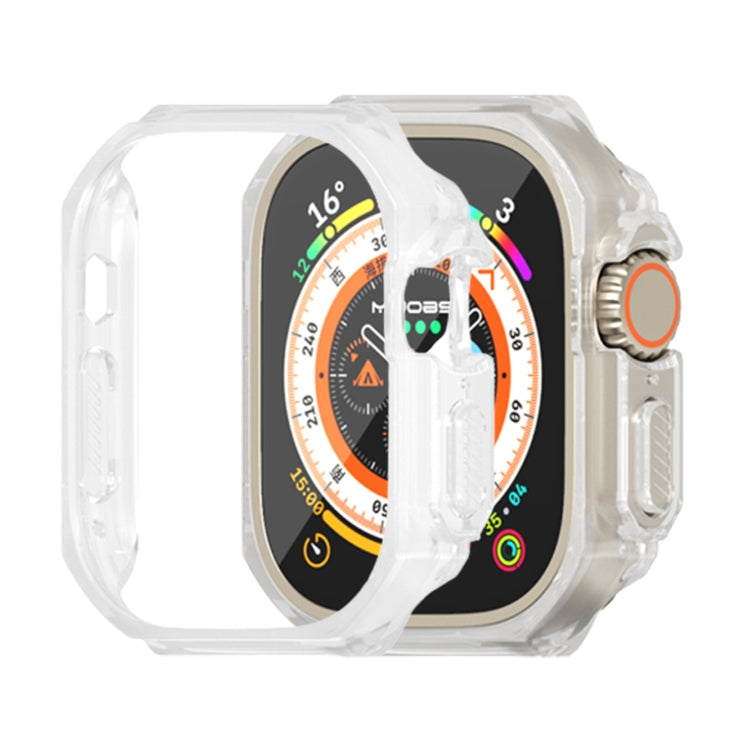 For Apple Watch Ultra 49mm Mijobs Ultra-thin Bezel PC Watch Case(Transparent White) - Watch Cases by MIJOBS | Online Shopping UK | buy2fix