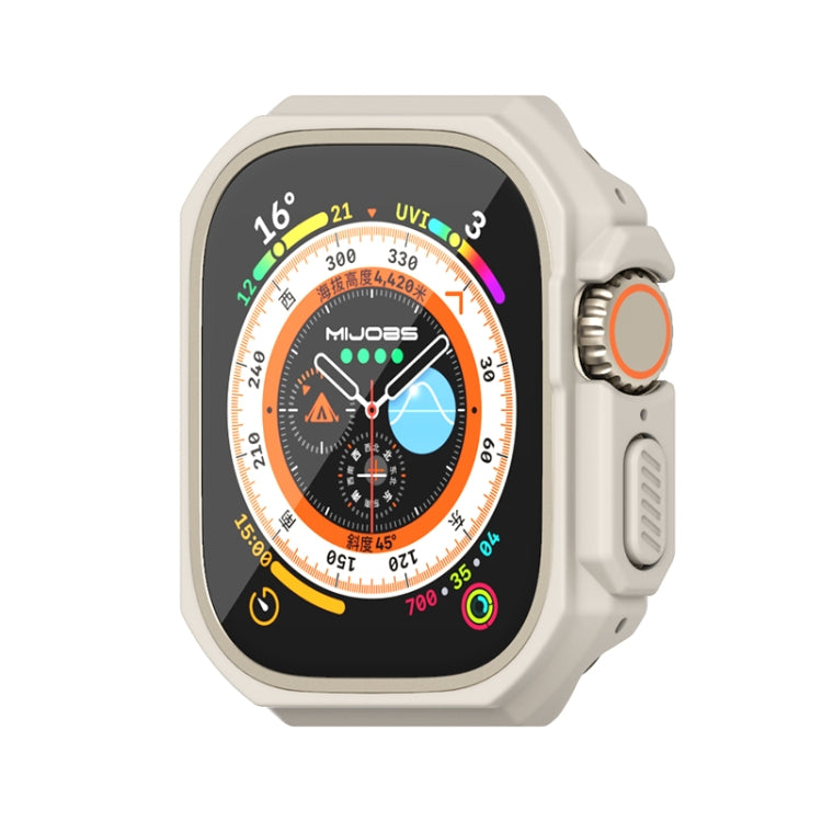 For Apple Watch Ultra 3 / 2 / 1 49mm Mijobs Ultra-thin Bezel PC Watch Case(Warm Grey) - Watch Cases by MIJOBS | Online Shopping UK | buy2fix