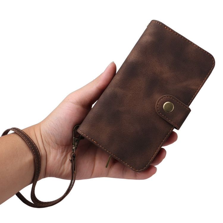 For iPhone XR Multifunctional Card Slot Zipper Wallet Leather Phone Case(Brown) - More iPhone Cases by buy2fix | Online Shopping UK | buy2fix