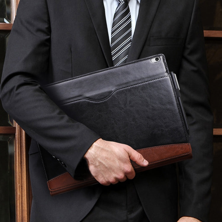 For MicroSoft Surface Book 3 / 2 / 1 15 inch Leather Laptop Case(Black Brown) by buy2fix