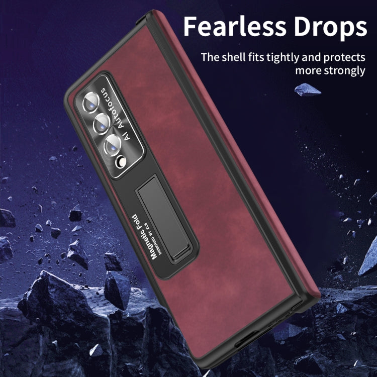 For Samsung Galaxy Z Fold3 5G Napa Texture All-inclusive Phone Case(Red) by buy2fix