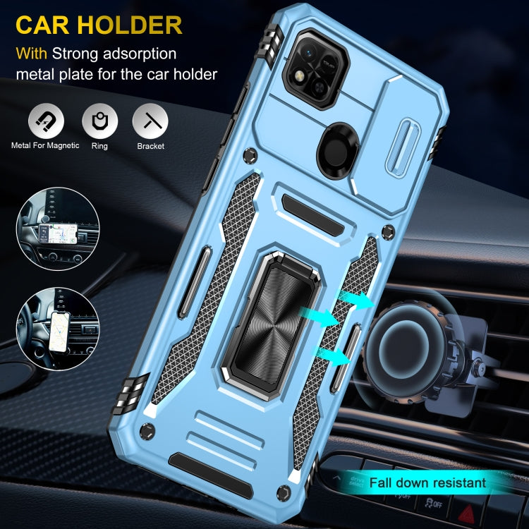 For Xiaomi Redmi 10C Armor PC + TPU Camera Shield Phone Case(Light Blue) by buy2fix