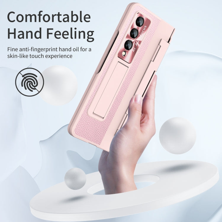For Samsung Galaxy Z Fold4 Integrated Full Coverage Phone Case with Hinge(Pink) by buy2fix