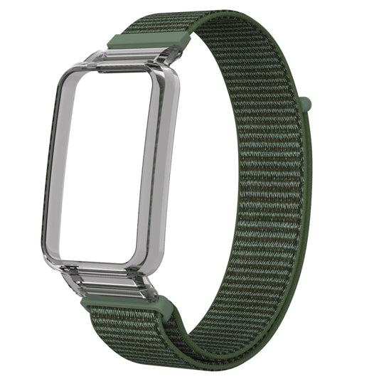 For Xiaomi Mi Band 7 Pro Integrated PC Protective Case + Nylon Loop Watch Band(Army Green) by buy2fix