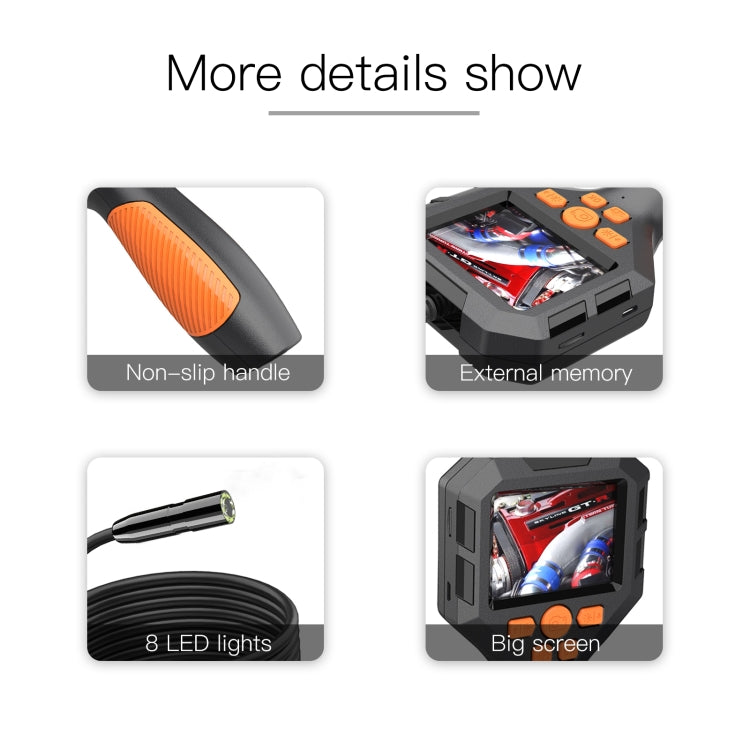 8mm P10 2.8 inch HD Handheld Endoscope with LCD Screen, Length:10m by buy2fix